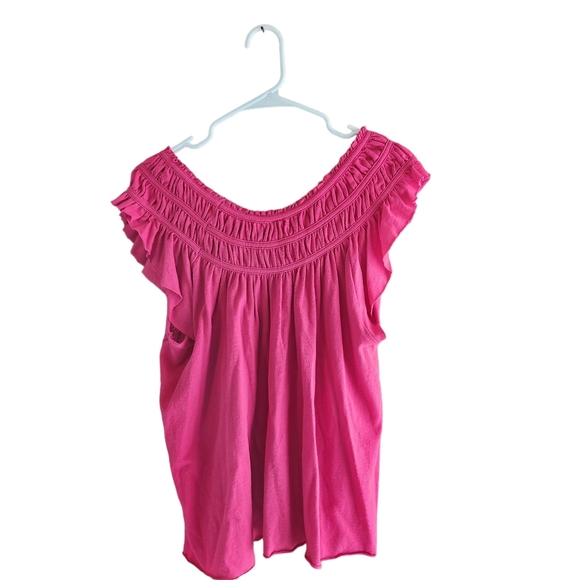 Free People We The Free Women's Pink Off the Shoulders Top Size XS d30 - Picture 7 of 7